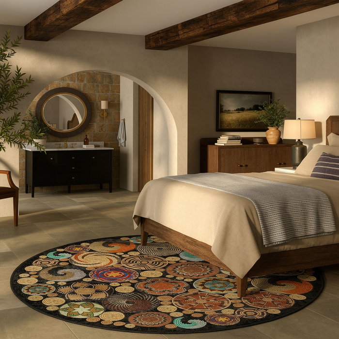Conceptum Alfombra Multicolor de 70 cm con Impresión Digital 3D